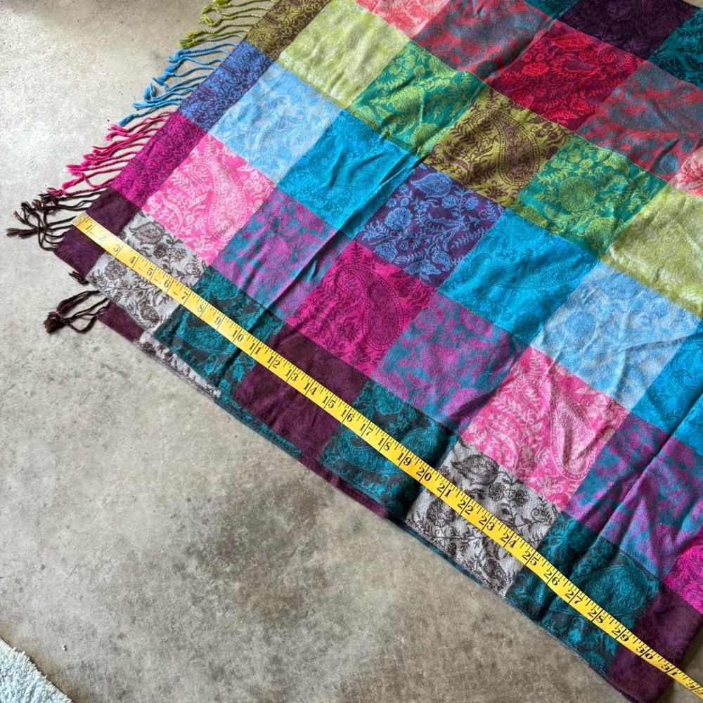 Pashmina Multicolor Patchwork Scarf - image 5